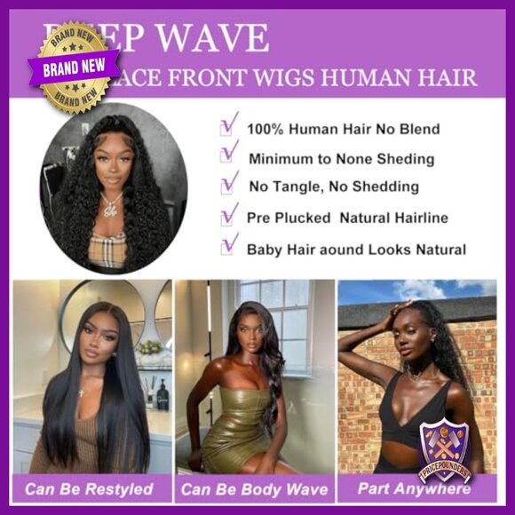 30 Inch Deep Wave Lace Front Wig Human Hair 13x6 HD Glueless Pre Plucked main image 5